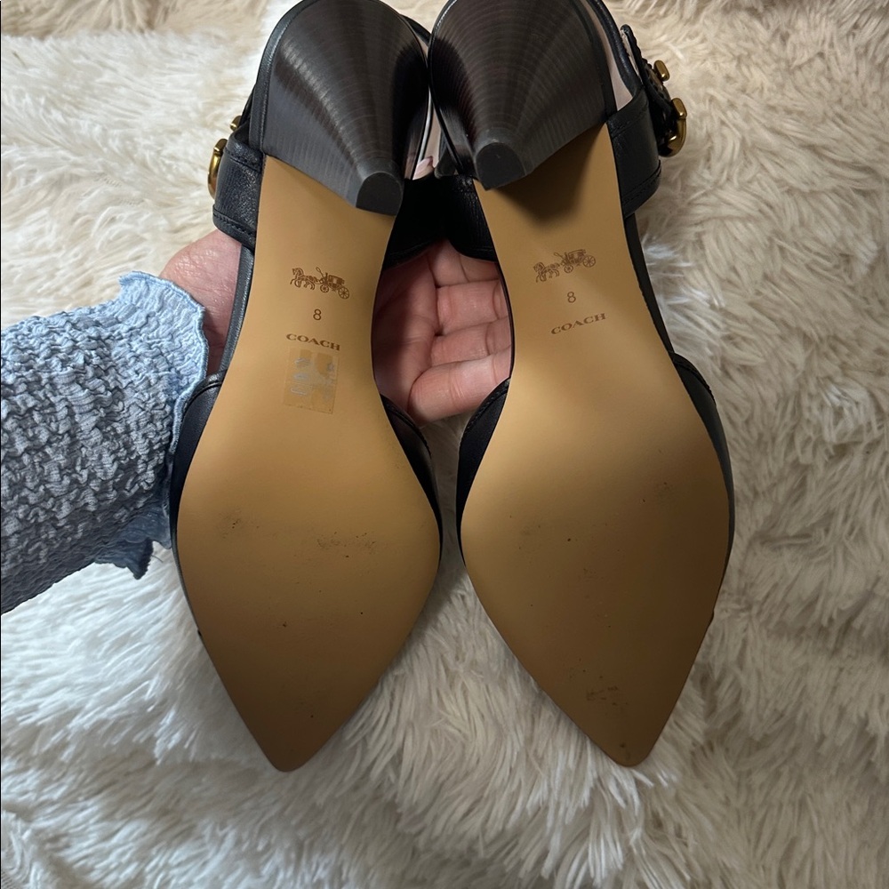 New!! Coach Wren Leather Black Women's Heels - Picture 9 of 9